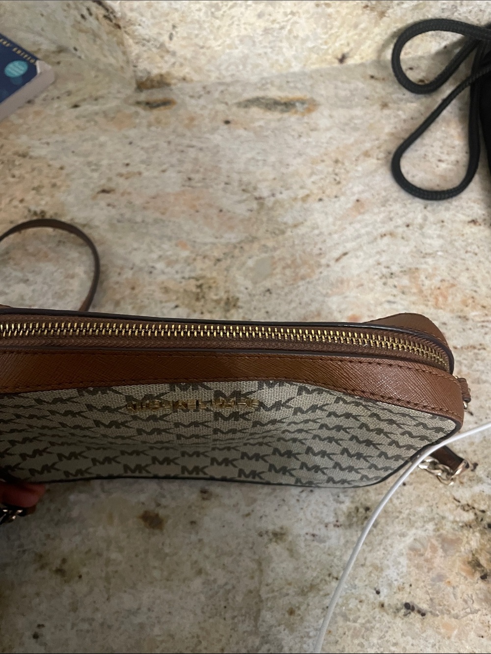 Michael Kors Monogram Crossbody in Brown and Cream - Picture 6 of 6
